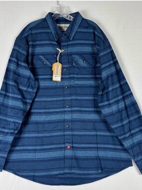 Duck Camp Flannel shirt XXL Dark Blue and Blue NWT NEW
